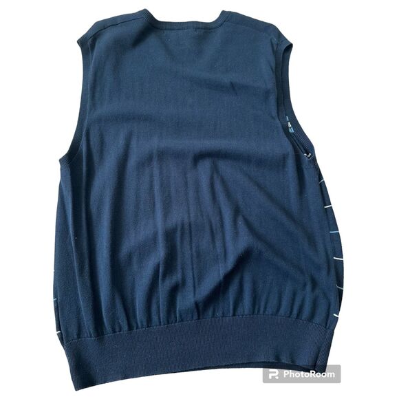 Old Navy Sweater Vest Men's Size Large Blue V-Neck Normcore Preppy Causal - Picture 2 of 3